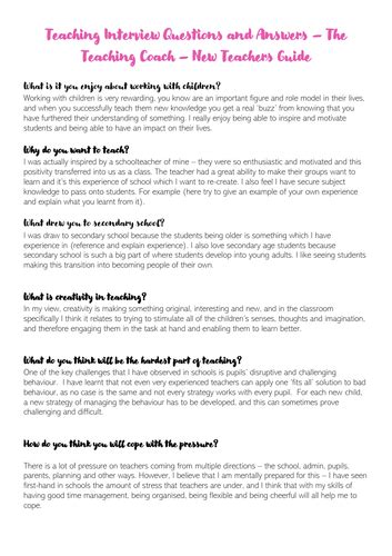non teaching interview questions and answers