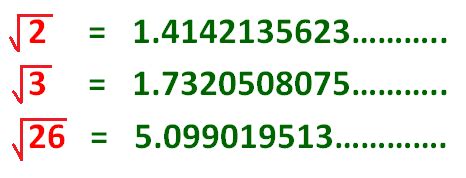 Non-terminating and non-repeating decimals