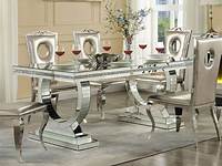 Noralie Round Mirrored Dining Table Acme Furniture Furniture Cart