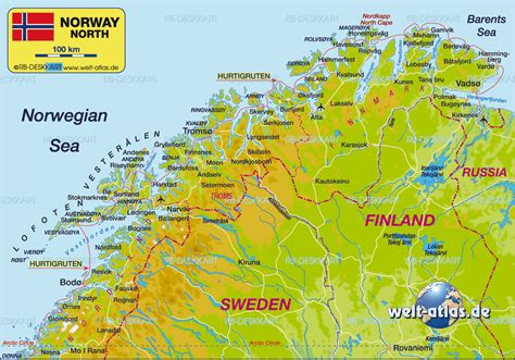Map of Central Norway (Region in Norway) WeltAtlas.de