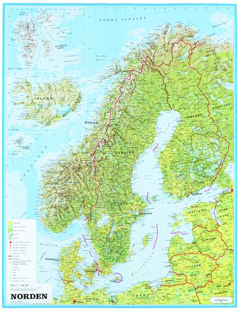 K3 Norden og Baltikum, topografisk kart Kart over verden og