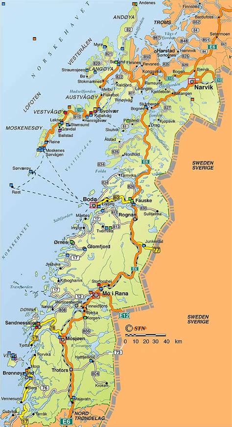 Map of North Norway (Region in Norway) WeltAtlas.de