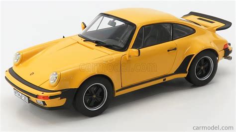 NoRev 1/18 Scale Porsche 911 Turbo in Yellow Diecast Scale Model