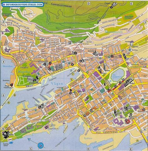 Bergen Norway Tourist Map Bergen • mappery