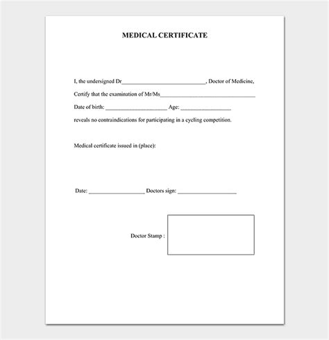 Sample Medical Certificate For Vaccination / Doctor's Certificate