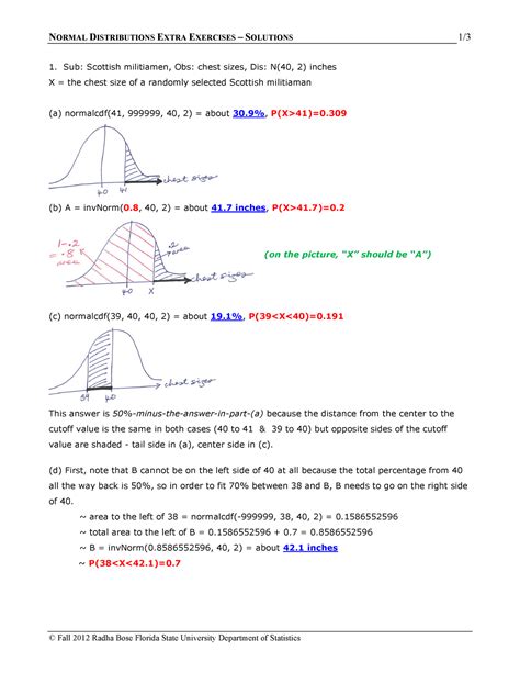 normal distribution practice problems with solutions pdf