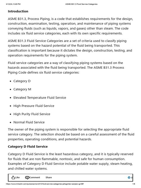 Normal Fluid Service B31.3