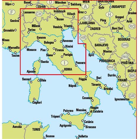 Karta över norra Italien Detaljerad karta över norra Italien (Södra