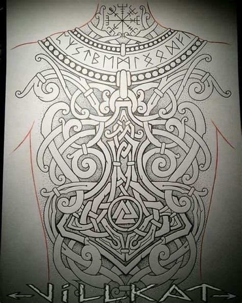 Cool Norse Back Tattoo Designs Ideas