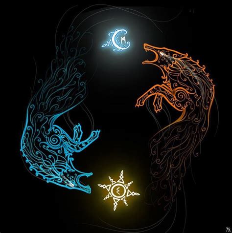 norse wolves that chase sun and moon