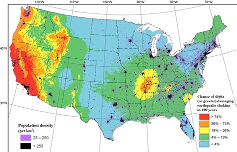 north american earthquake map