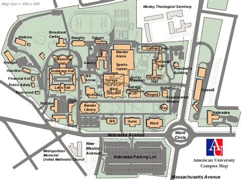 north american university campus map