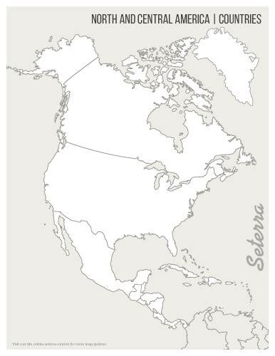 north and central america map blank