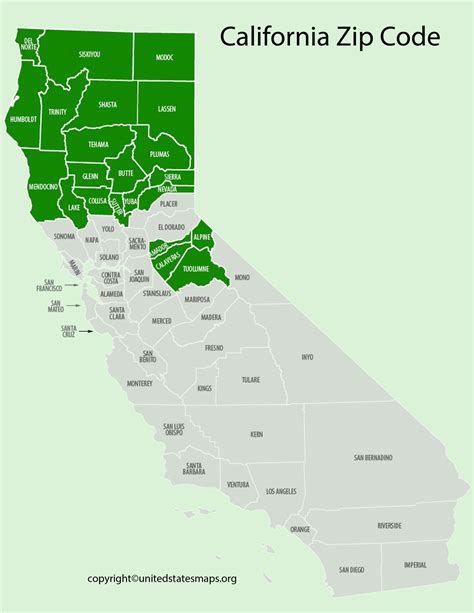 North California Zip Code List
