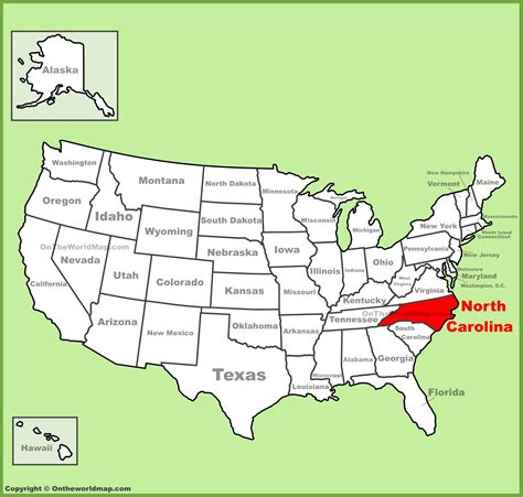 Map of the State of North Carolina, USA Nations Online Project