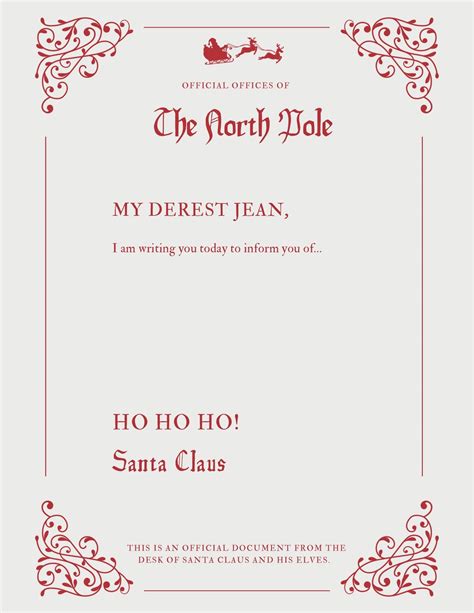 North Pole Letterhead Template