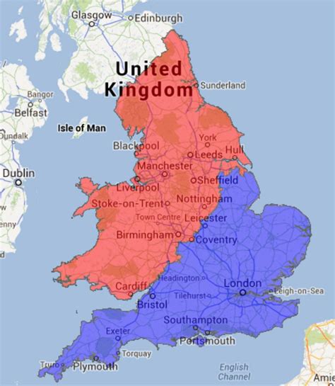 north south divide map