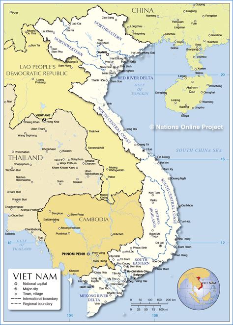 north vietnam cities map
