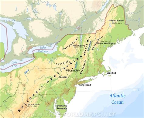 Northeast Rivers Map Usa