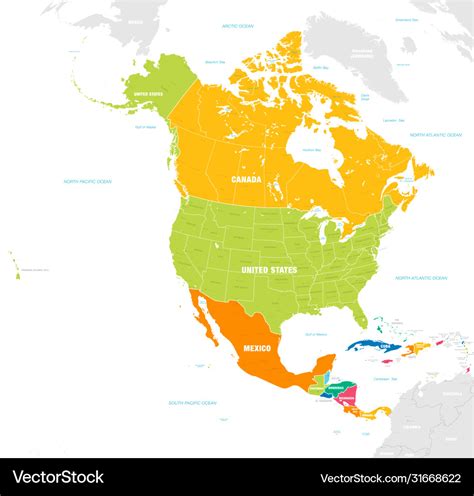 northern and central america map