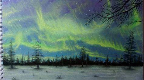  Yoi Studio (notitle) Studio Yoi Aurora borealis painting, Aurora borealis watercolor