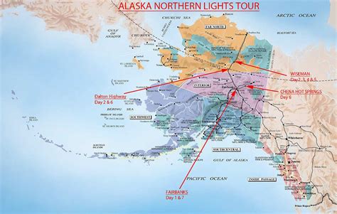 northern lights map alaska