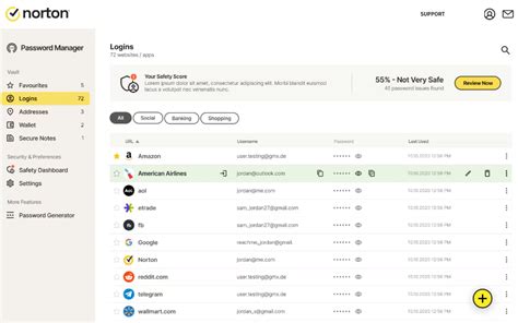 Norton Password Manager Features