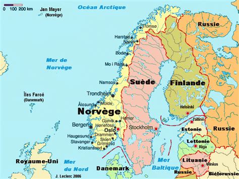 Carte de la Norvège Norvège carte des villes, relief, politique...