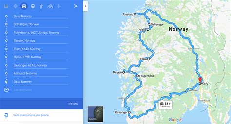 norway road trip map