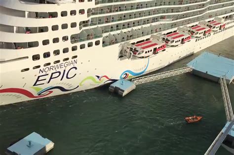 norwegian epic crashes dock