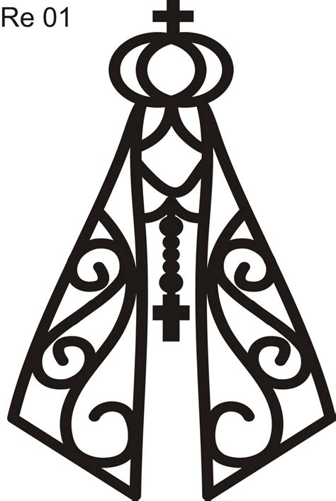 nossa senhora aparecida preto e branco png