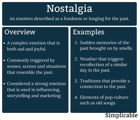 nostalgic meaning with example