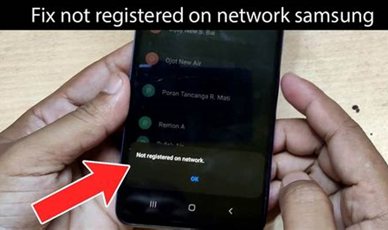 not registered on network artinya