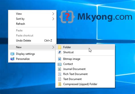 not able to create new folder in desktop