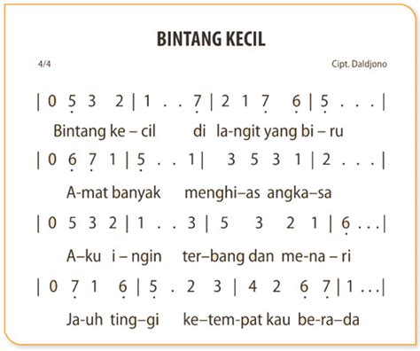 not lagu bintang kecil