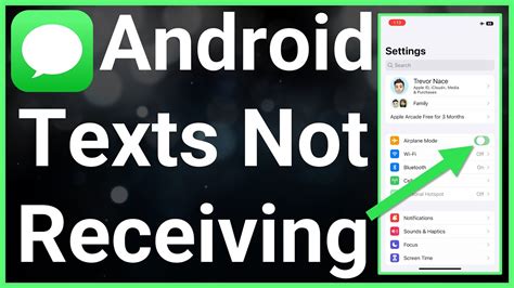 not receiving messages on iphone from android