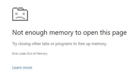The “Not enough memory to open this page” error coming up in Google Chrome can be disappointing