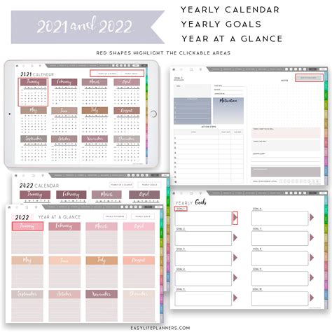 Digital Planner 2021 2022 Goodnotes, Notability Daily, Weekly, Monthly