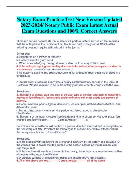 Notary Public Test Practice