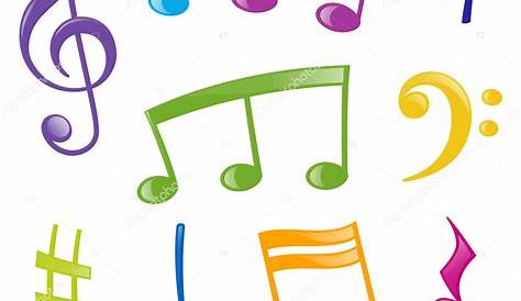 Notas musicales de colores - Dibustock, dibujos e ilustraciones