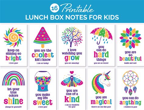 Free Printable Lunchbox Notes