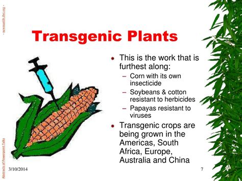 Note On Transgenic Plants