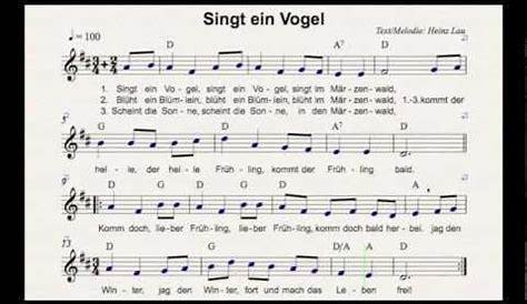 Alle Vögel sind schon da Deutsches Kinderlied mit Noten Akkorden Text