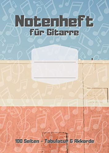 Notenheft Gitarren Notenbuch oder Gitarre Notenheft mit leeren Tabs