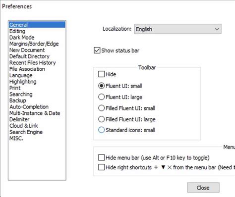 Notepad++ Change Icon Size