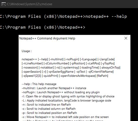 Notepad++ Command Line