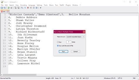Notepad++ Excel Macros