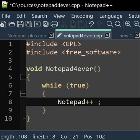 Notepad++ Go To Line