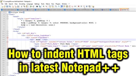 Notepad++ Html Indent