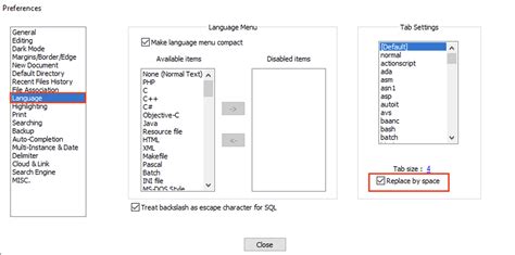 Notepad++ Insert Tab Instead Of Spaces